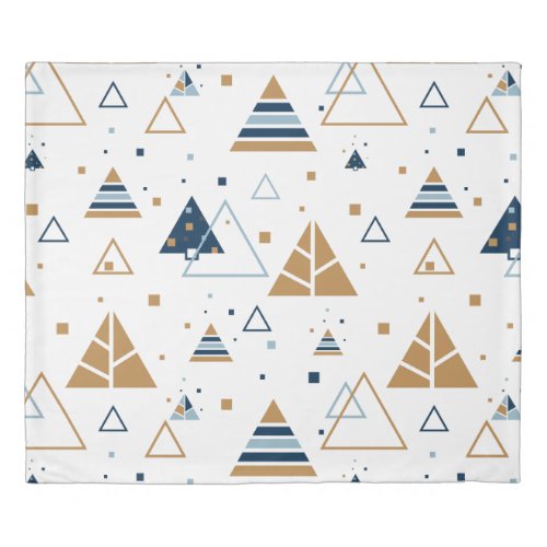 Modern Geometric Triangles Pattern Duvet Cover