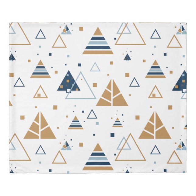 Modern Geometric Triangles Pattern Duvet Cover (Front)