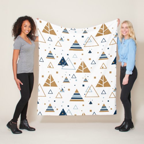 Modern Geometric Triangles Pattern Fleece Blanket