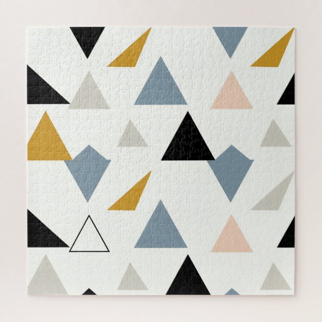 Modern Geometric Triangles Pattern Jigsaw Puzzle (Vertical)