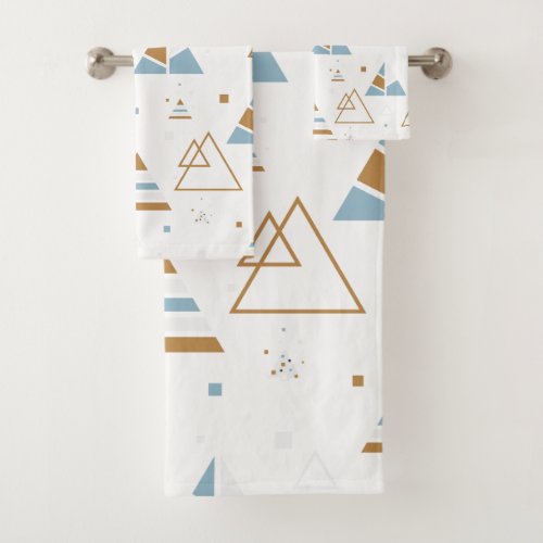 Modern geometric triangles seamless pattern bath towel set