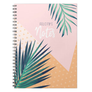 Modern Geometric & Tropical Palm Foliage Notebook