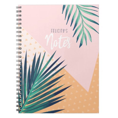 Modern Geometric  Tropical Palm Foliage Notebook