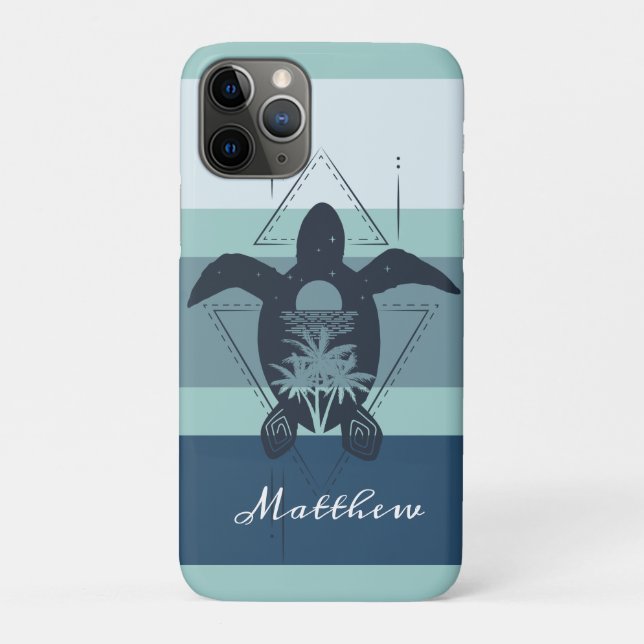 Modern Geometric Turtle Personalized Case-Mate iPhone Case (Back)