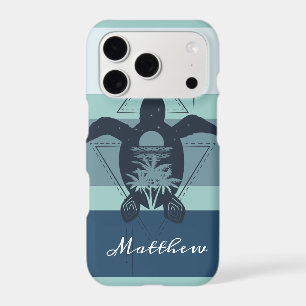 Modern Geometric Turtle Personalized iPhone 17 Pro Case