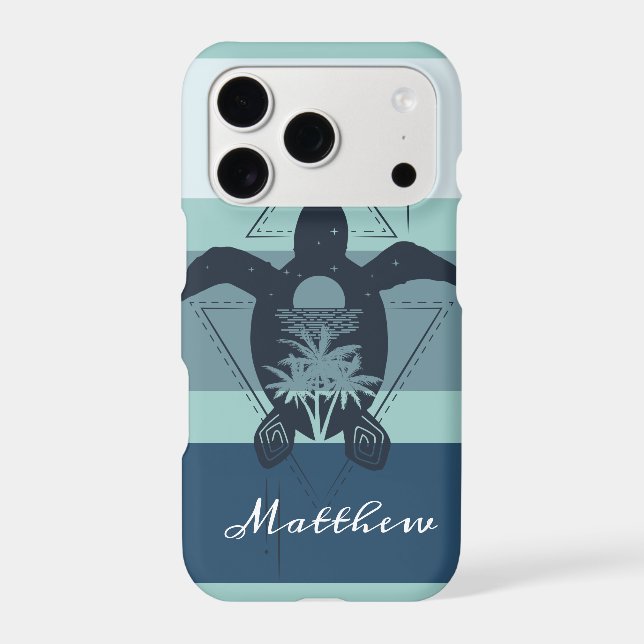 Modern Geometric Turtle Personalized Iphone Case (Back)
