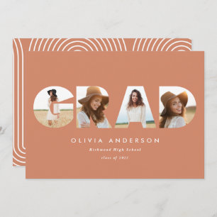 Modern geometric typography multi photo graduation
