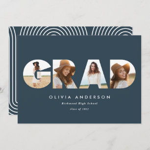 Modern geometric typography multi photo graduation