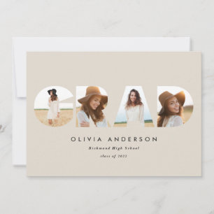 Modern geometric typography photo arch graduation announcement