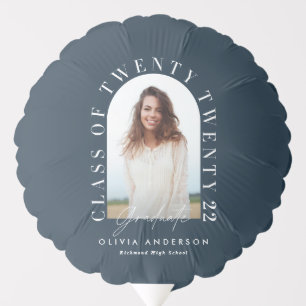 Modern geometric typography photo arch graduation  balloon