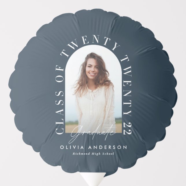 Modern geometric typography photo arch graduation  balloon (Front)