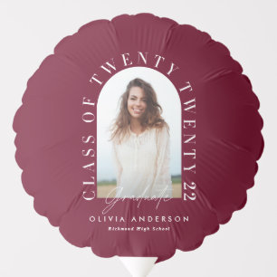 Modern geometric typography photo arch graduation balloon