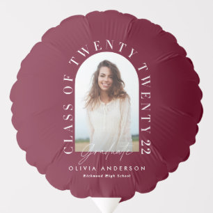 Modern geometric typography photo arch graduation balloon