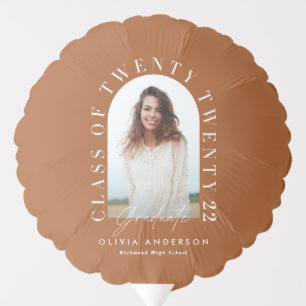 Modern geometric typography photo arch graduation balloon