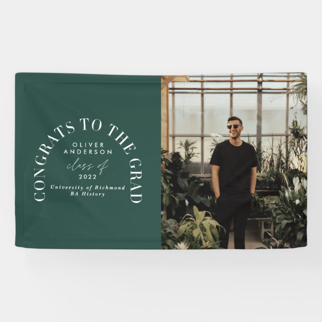 Modern geometric typography photo arch graduation  banner (Horizontal)