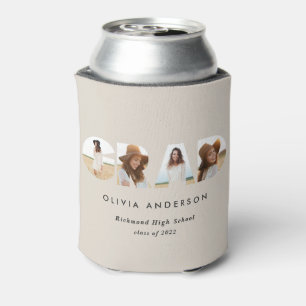 Modern geometric typography photo arch graduation can cooler