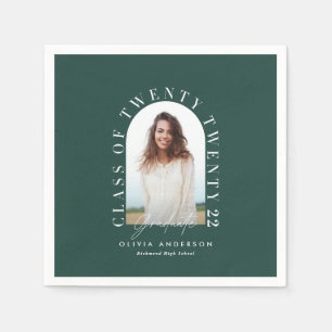 Modern geometric typography photo arch graduation napkins