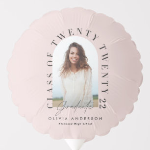 Modern geometric typography photo arch pink balloon