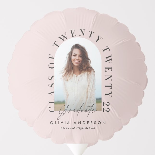 Modern geometric typography photo arch  pink  balloon (Front)