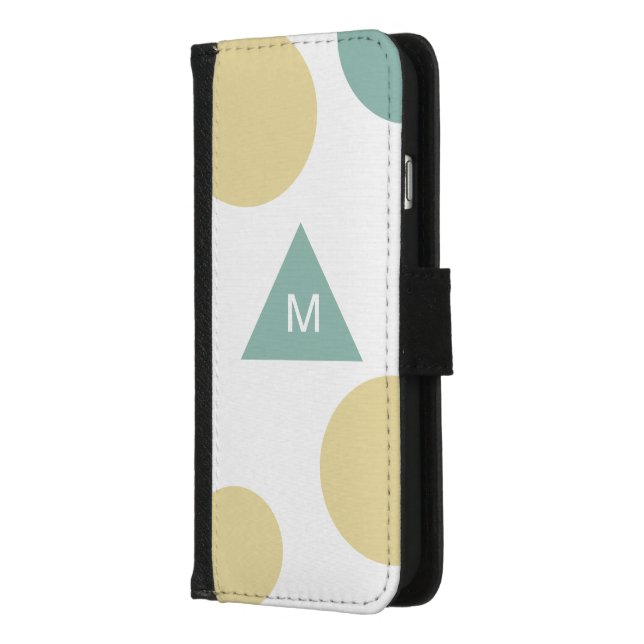 Modern Geometric Urban Monogrammed iPhone Wallet Case (Left)