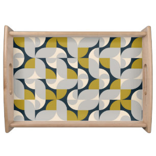 Modern Geometric Vintage Retro Background Serving Tray