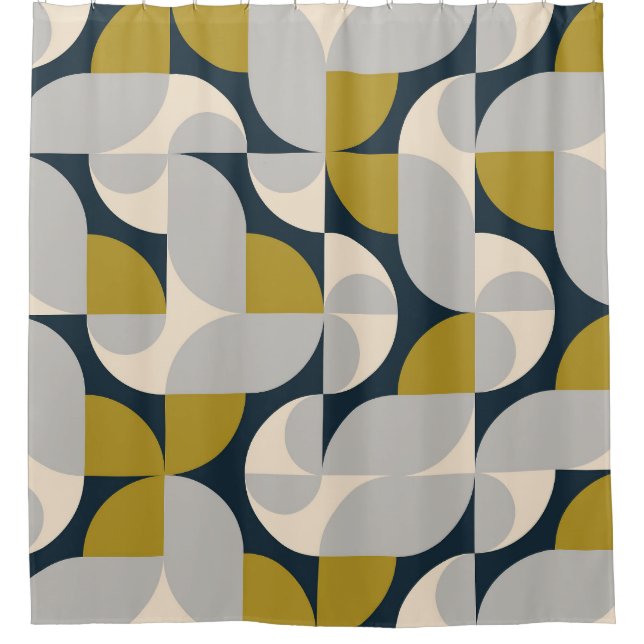 Modern Geometric Vintage Retro Background Shower Curtain (Front)