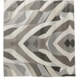 Modern Geometric Wave Patterned Shower Curtain