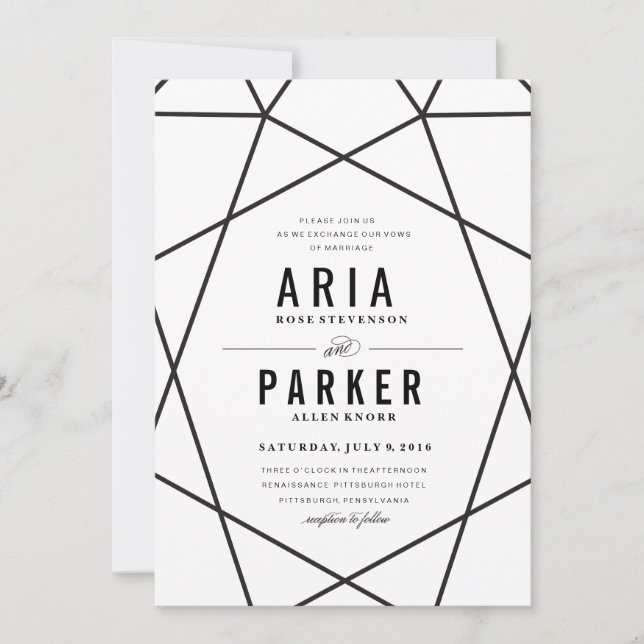 Modern Geometric Wedding Invitation (Front)