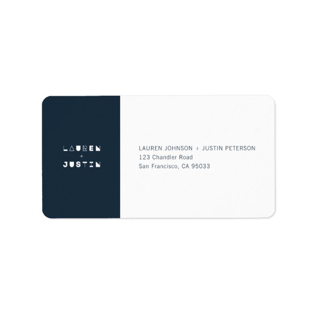 Modern + Geometric Wedding Return Address Label (Front)
