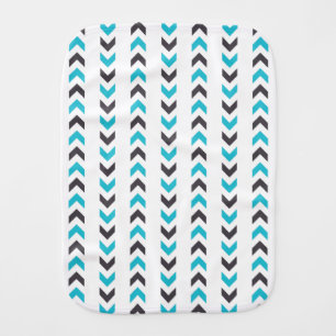 Modern Geometric White & Blue Arrows Pattern Burp Cloth