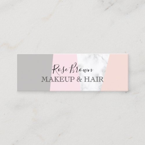 Modern geometric white marble makeup  hair mini business card