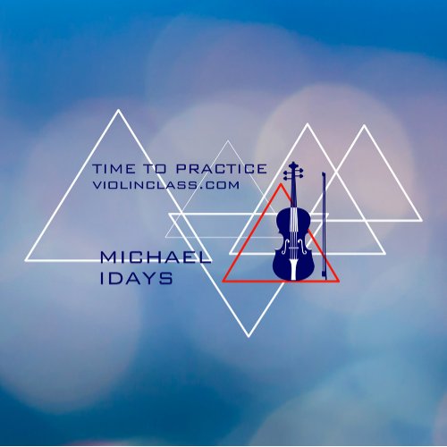 Modern Geometric White  Navy Blue Music Violin Window Cling