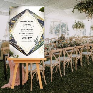 Modern Geometric with Small Flowers drinks menu Foam Board