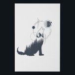 Modern Geometric Wolf Forest Double Exposure Faux Canvas Print<br><div class="desc">Cool bohemian geometric graphic featuring a wolf and forest in double exposure style.</div>