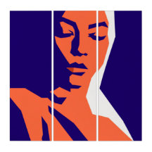 Modern Geometric Woman Portrait Art