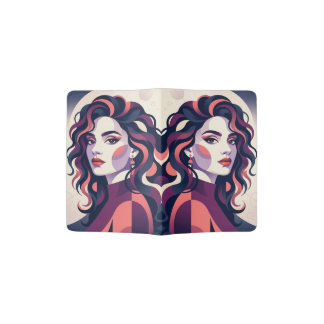 Modern Geometric Woman Portrait Passport Holder