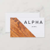 Modern Geometric Wood Grain Background Design Business Card (Front/Back)