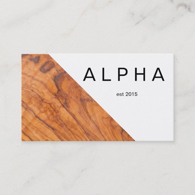 Modern Geometric Wood Grain Background Design Business Card (Front)