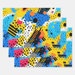 Modern Geometric Wrapping Paper Sheets