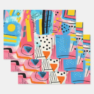 Modern Geometric Wrapping Paper Sheets