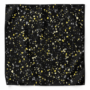 Modern Geometric Yellow Grey Black Terrazzo Bandana