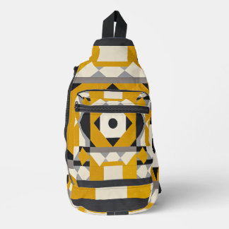 Modern Geometric Yellow & Grey Sling Bag
