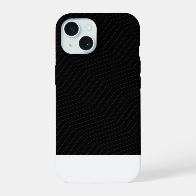 Modern Geometric Zig Zag Pattern Black & White Iphone Case (Back)
