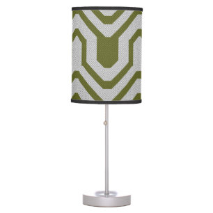 Modern Geometric Zig Zag Style Design, Olive Green Table Lamp