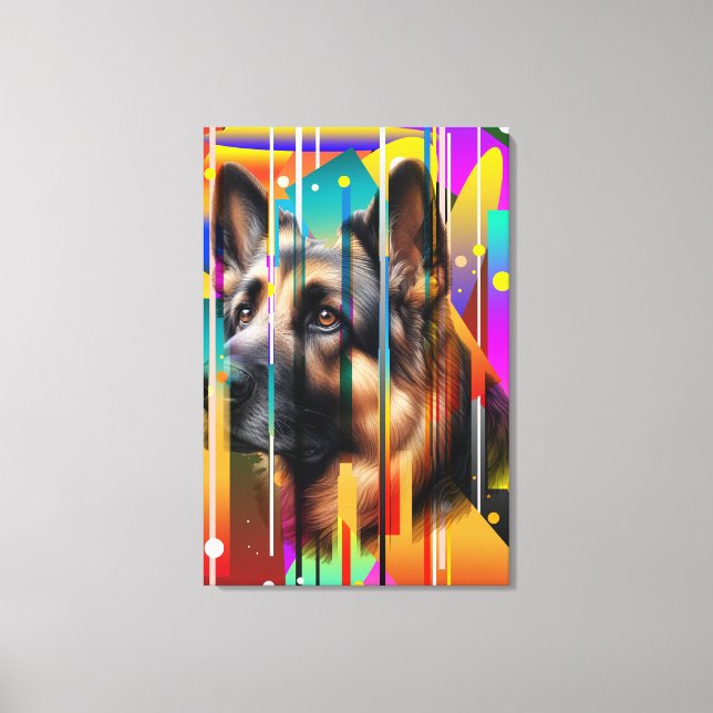 Modern Geometrical Dog   Canvas Print (Front)
