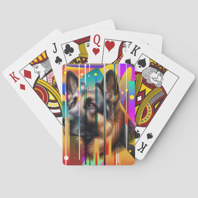 Modern Geometrical Dog   Poker Cards (Back)