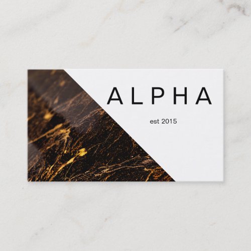 Modern GeometricGold and Black Marble Background Business Card