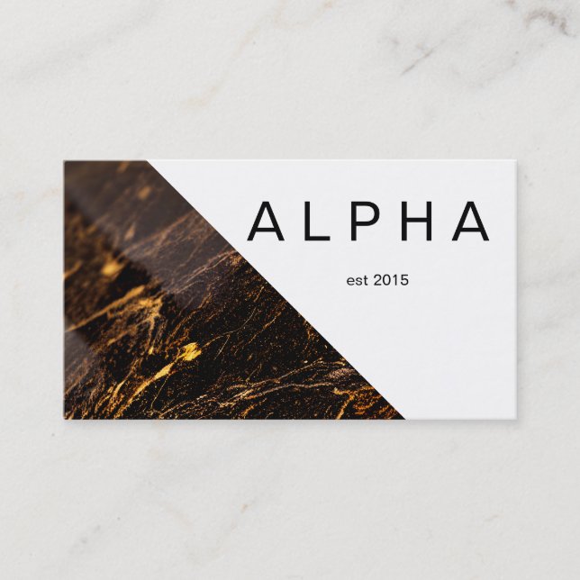 Modern GeometricGold and Black Marble Background Business Card (Front)