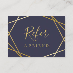 Modern GeometricPattern MidnightBlue Referral Card