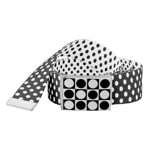 Modern Geometrics and Dots - Black and White Belt